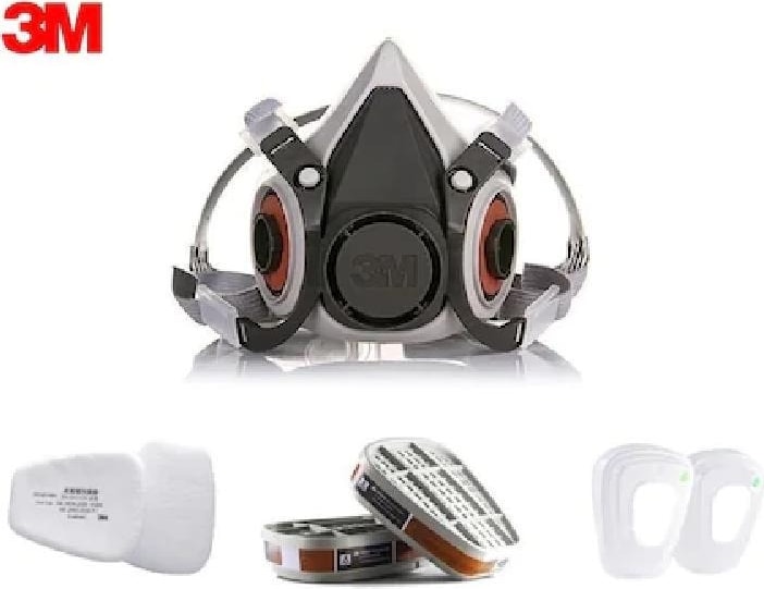 6200 Yarım Yüz Maskesi + 3m 6057 Abe Filtre + 3m 5935 P3 Filtre +K501 Kapak