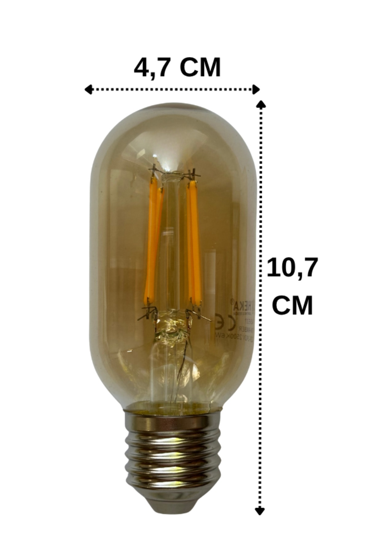 (5 Adet) 6W (48W) 2500K (Günışığı) E27 Duylu (Kalın Duy) Şeffaf Led Ampul