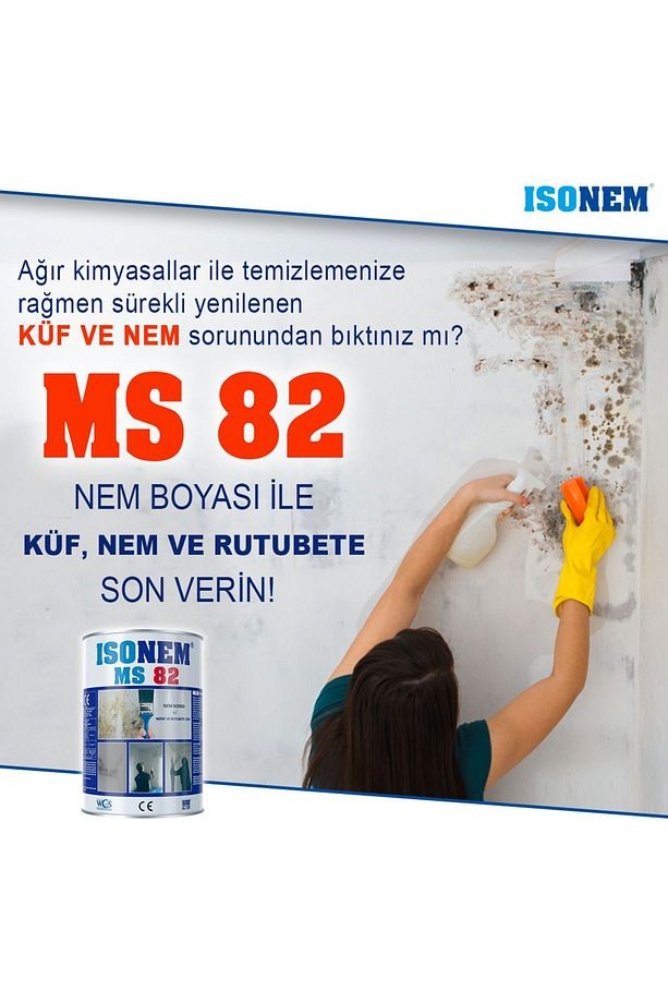 MS 82 Nem Küf ve Rutubet boyası 1 KG ve Parmak Rulo Hediye