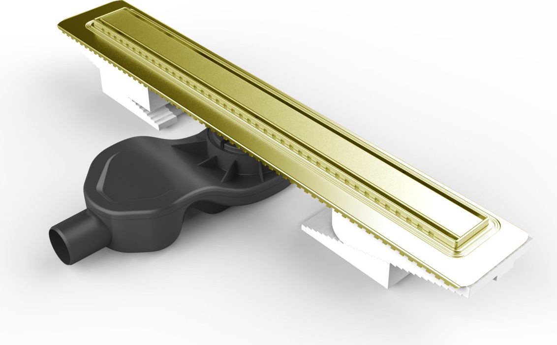 V-Flow Elegant 59980223000 Duş Kanalı, 50 cm, Yandan S, H: 60, Parlak Altın