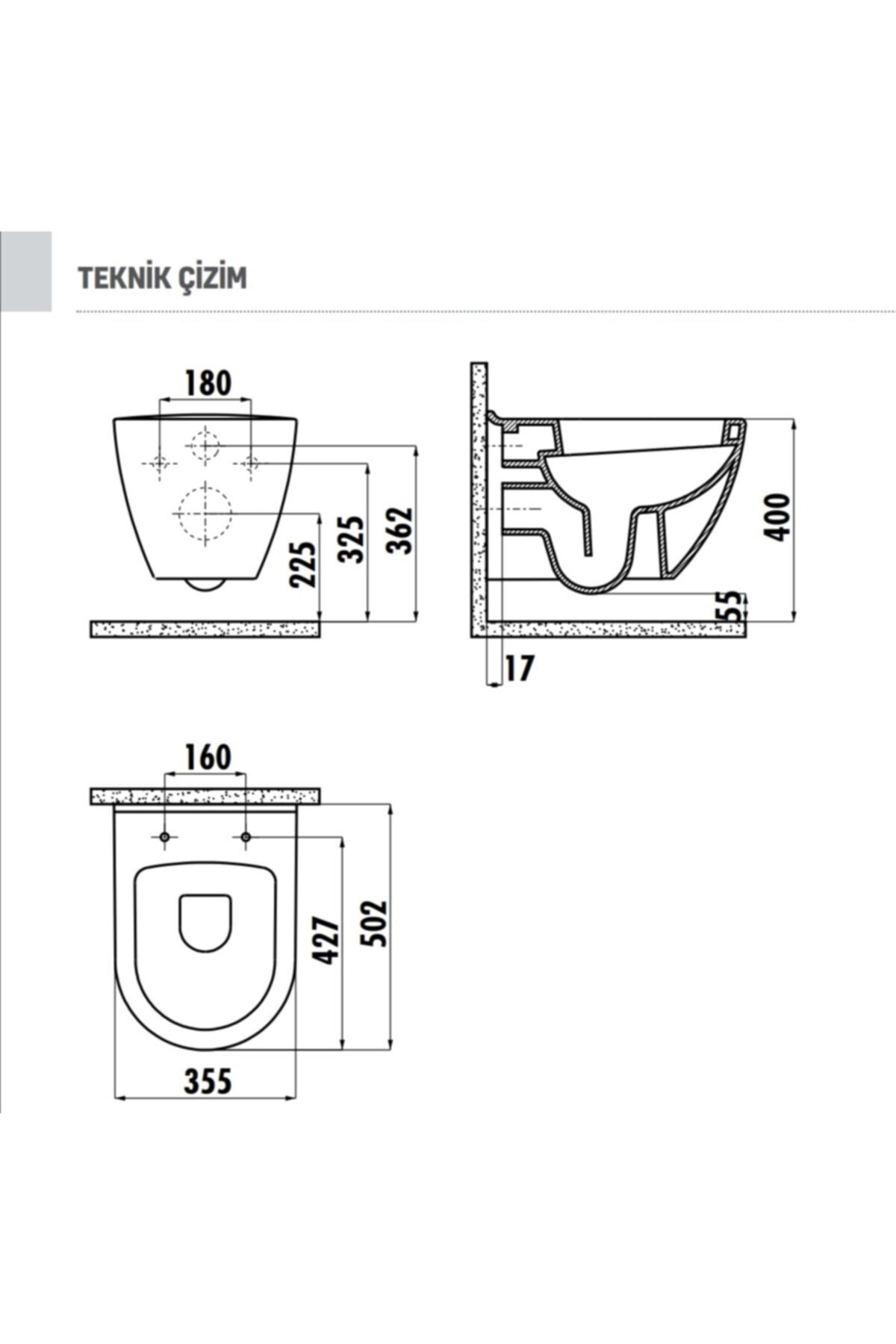 Tp325 Terra Asma Klozet Ve Kc0903.02 Duck Yavaş Kapak