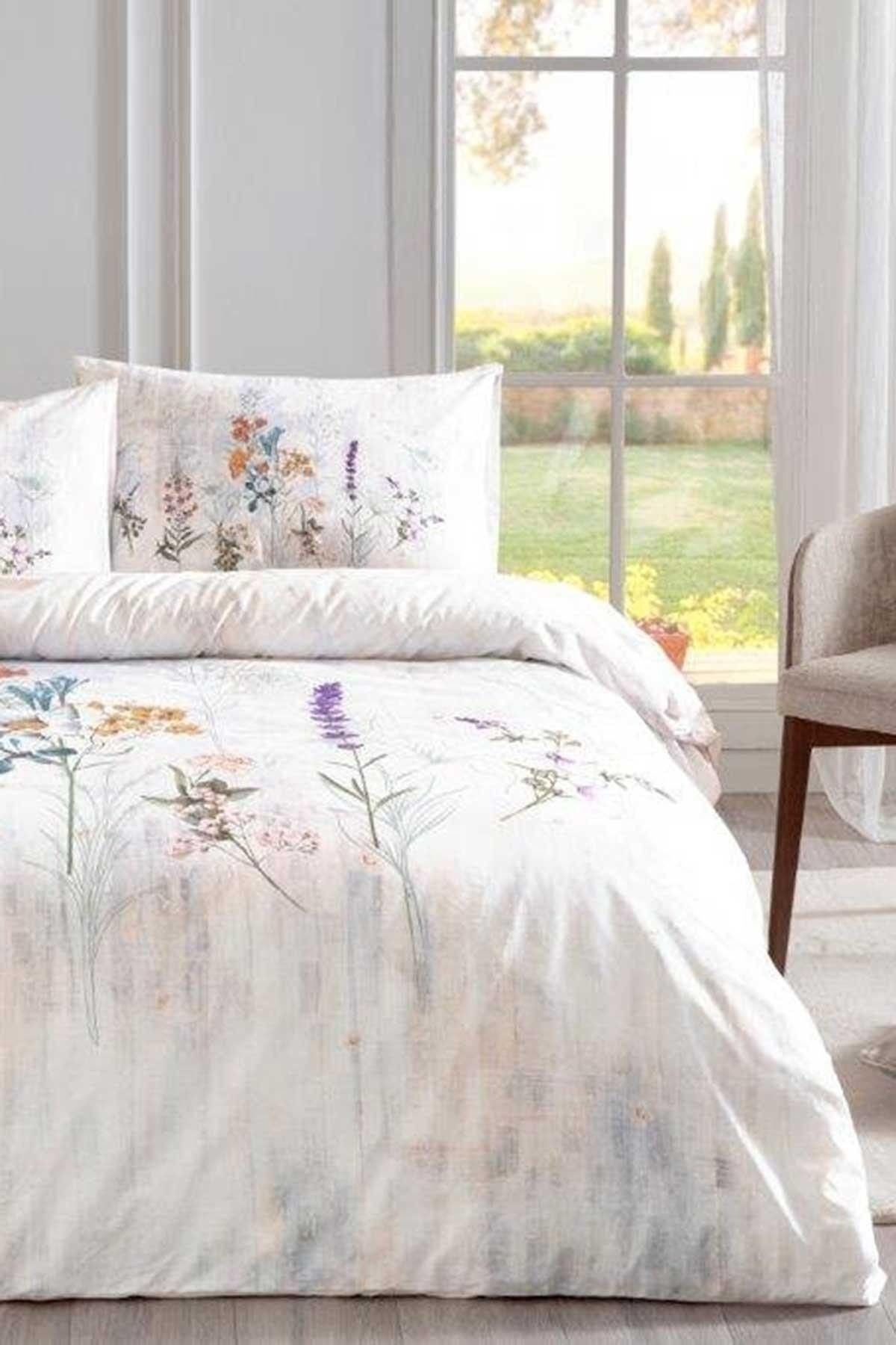 Floraison Çift Kişilik Nevresim Takımı - Somon