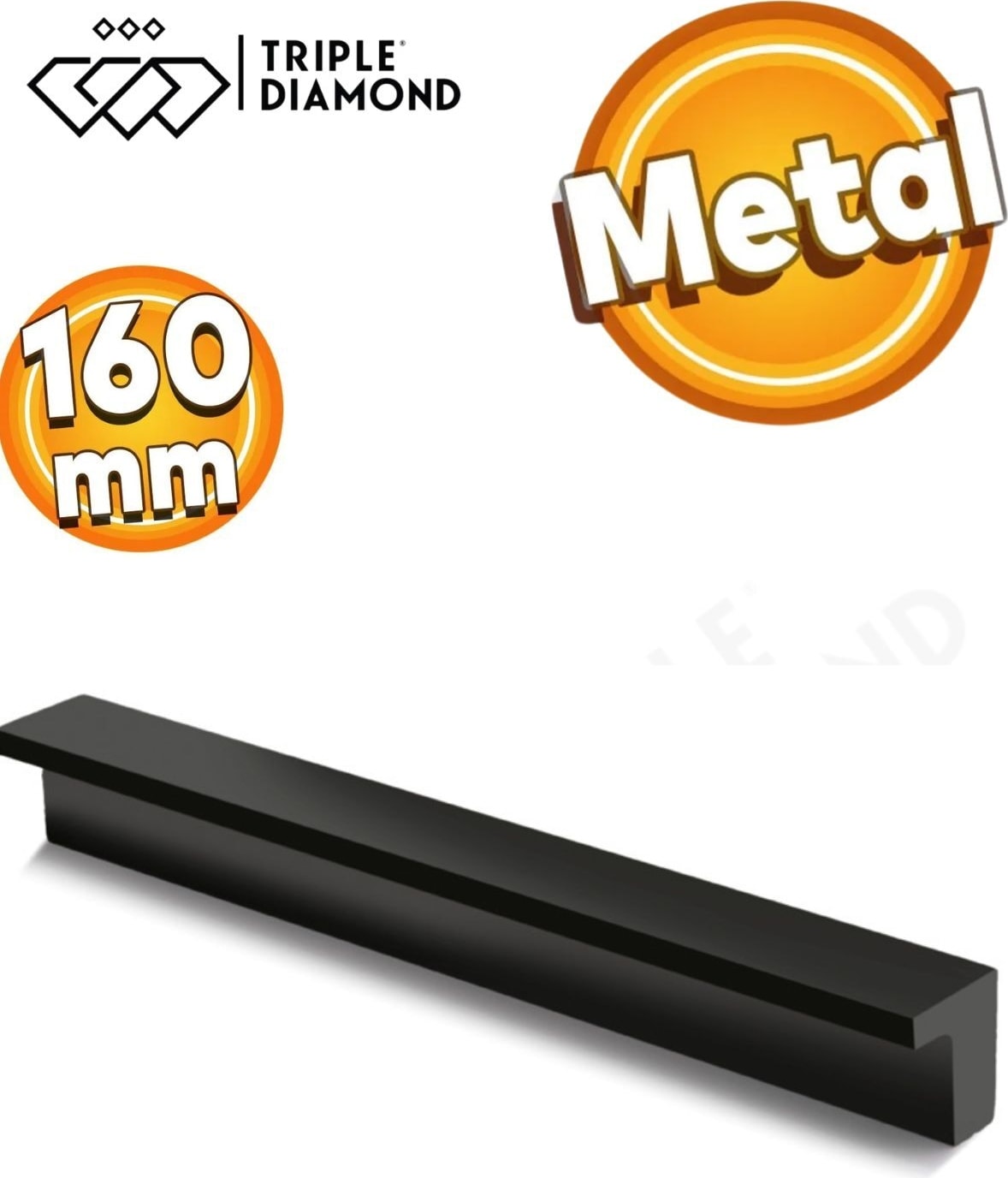 160 mm Mat Siyah Çekmece Kulpları Dolap Mutfak Mobilya Kulpu 1 Adet ( 16 cm ) = 160MM