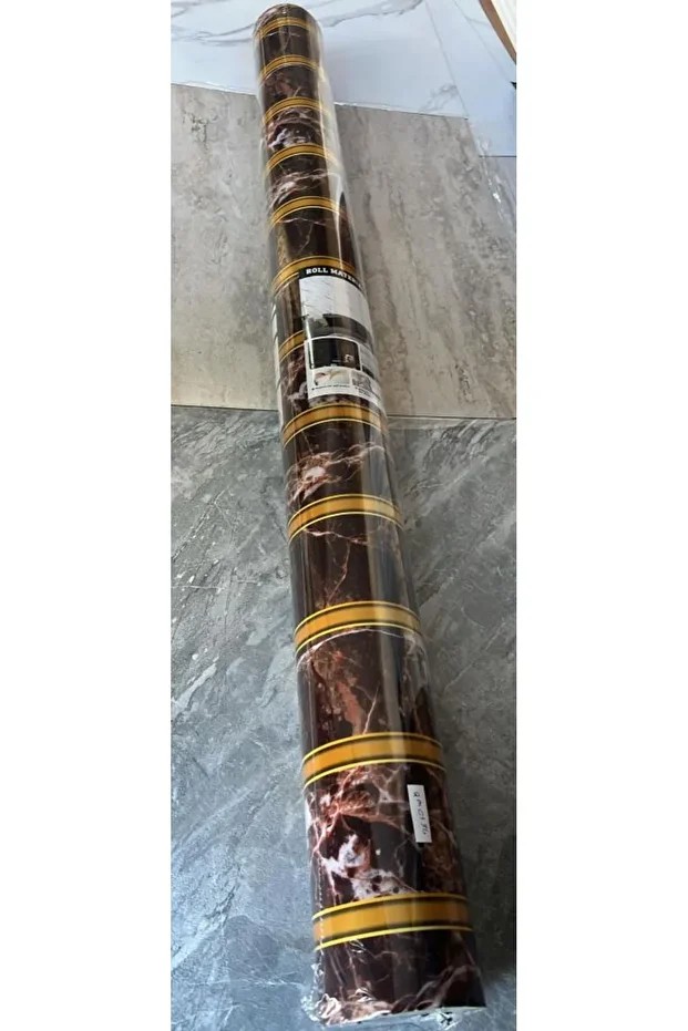 120cmx300cm Tek Parça Yapışkanlı Rulo Gold Çizgili Mermer Desenli Duvar Paneli Kağıdı Beykent QM0134