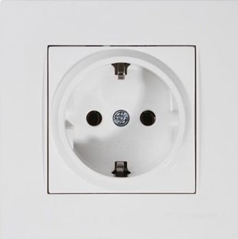 Rita Serisi Topraklı Priz Çerçeveli Beyaz
