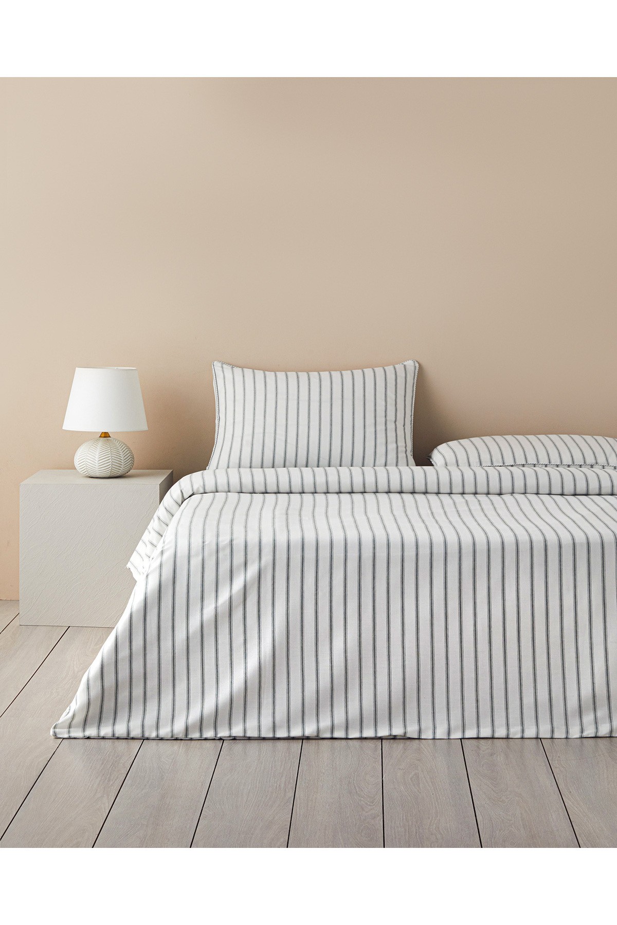 Pure Stripe İpliği Boyalı Çift Kişilik Nevresim Takımı 200x220 cm Yeşil