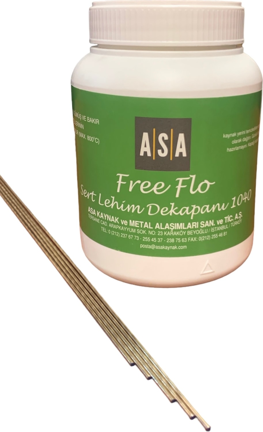 GÜMÜŞ KAYNAK DEKAPANI ASA FREE-FLO (500 GR) +GÜMÜŞ KAYNAK TELİ %50 2 MM (5 ADET)