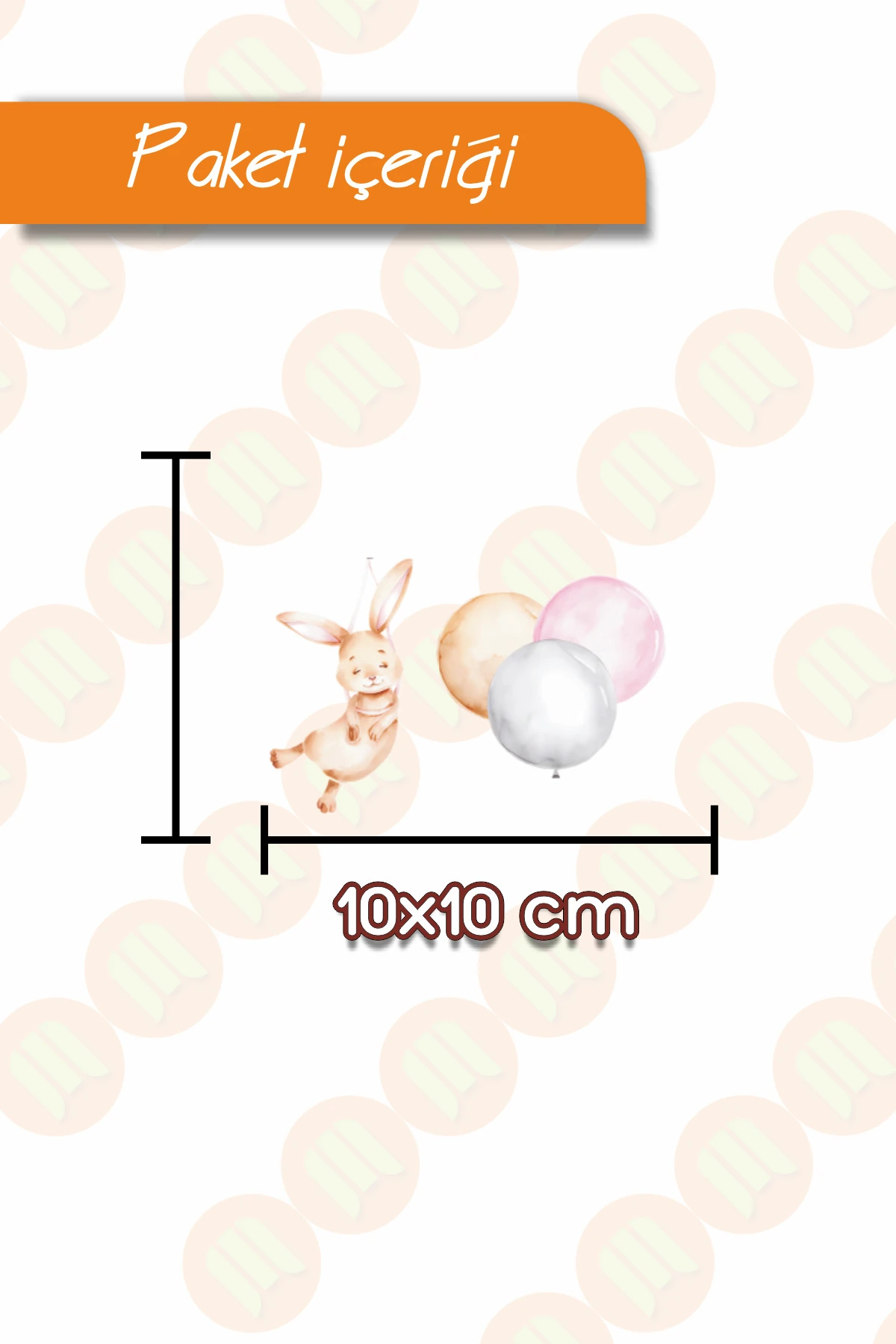 Çocuk Odası Duvar Priz Sticker Mini Boy Sticker - Balonlu Uçan Tavşan Sticker