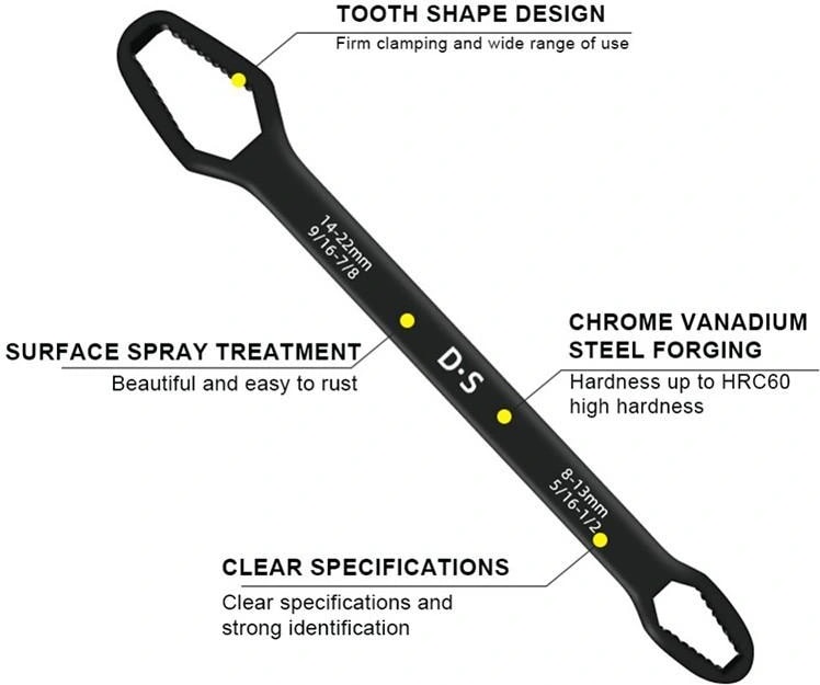 Universal Anahtarı Çift Kafalı Çok Fonksiyonlu 6-22MM (5047)
