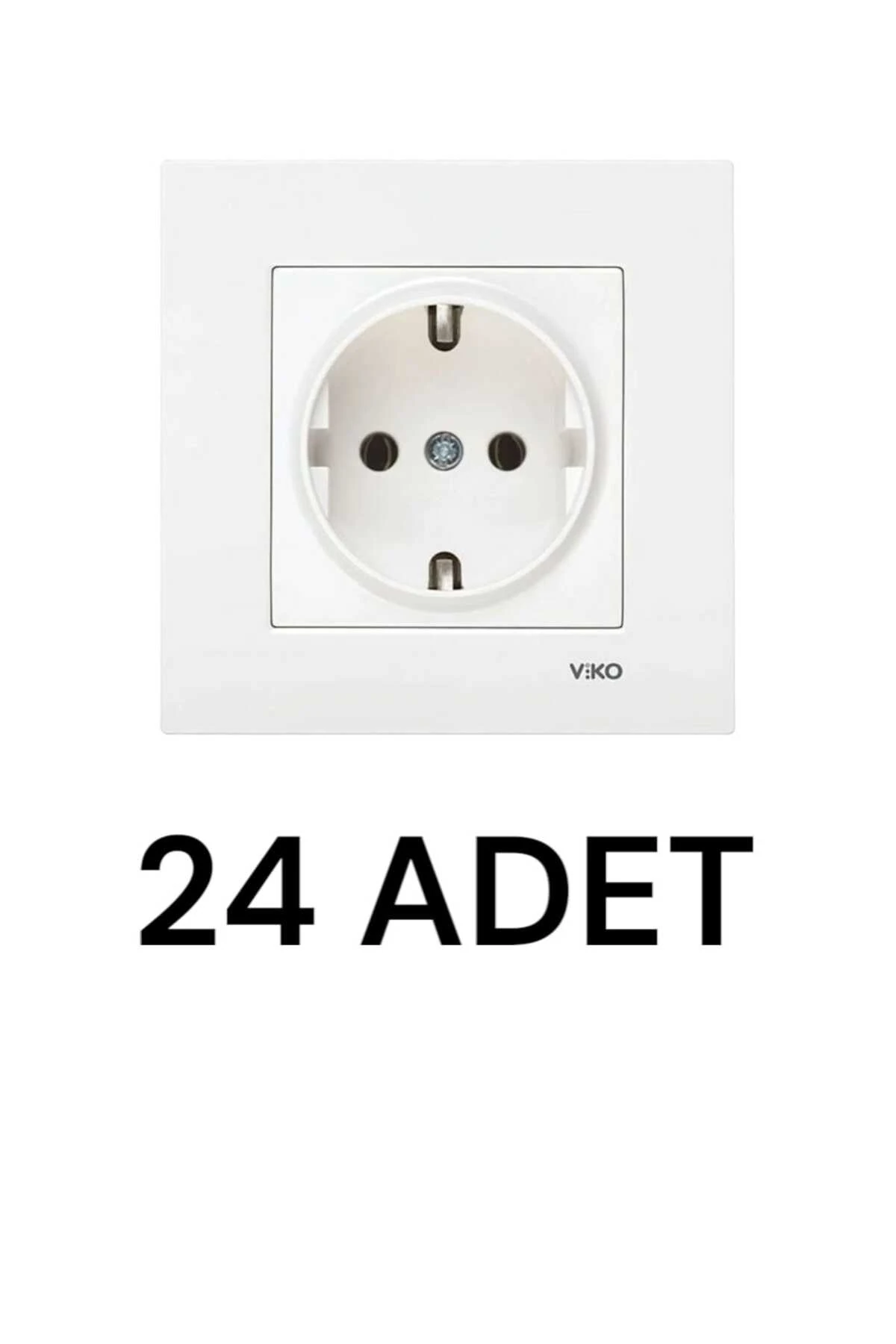 Karre Beyaz Topraklı Priz Çerçeveli 24 ADET