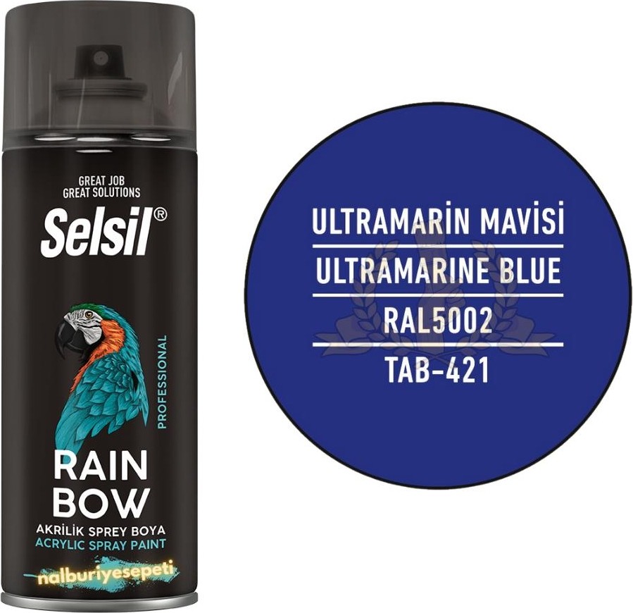 Rainbow Akrilik Sprey Boya Ultramarin Mavi 400 Ml. - Ral5002