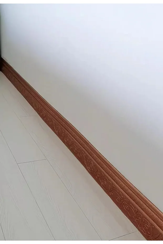 Motifli Kahverengi Esnek 8cm-230cm X 4 Adet Yapışkanlı Duvar Çıta Çerçeve Süpürgelik