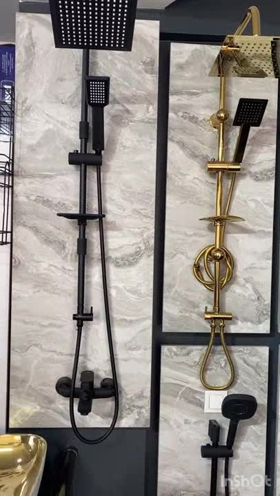 Piano Black Siyah Tepe Yağmurlama Duş Seti Ve Siyah Banyo Bataryası Siyah Robot Duş Seti Siyah Duş