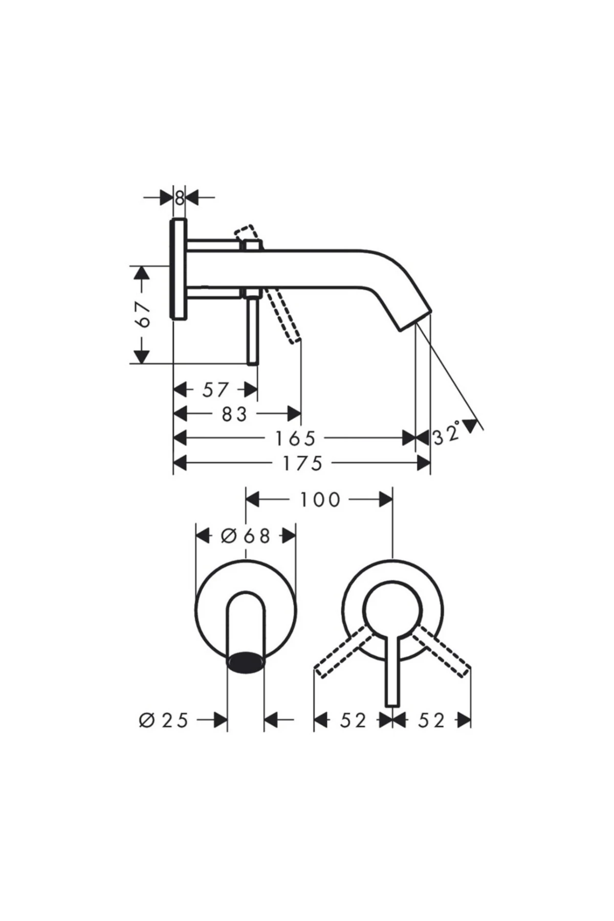 Tecturis S Ankastre Lavabo Bataryası 165