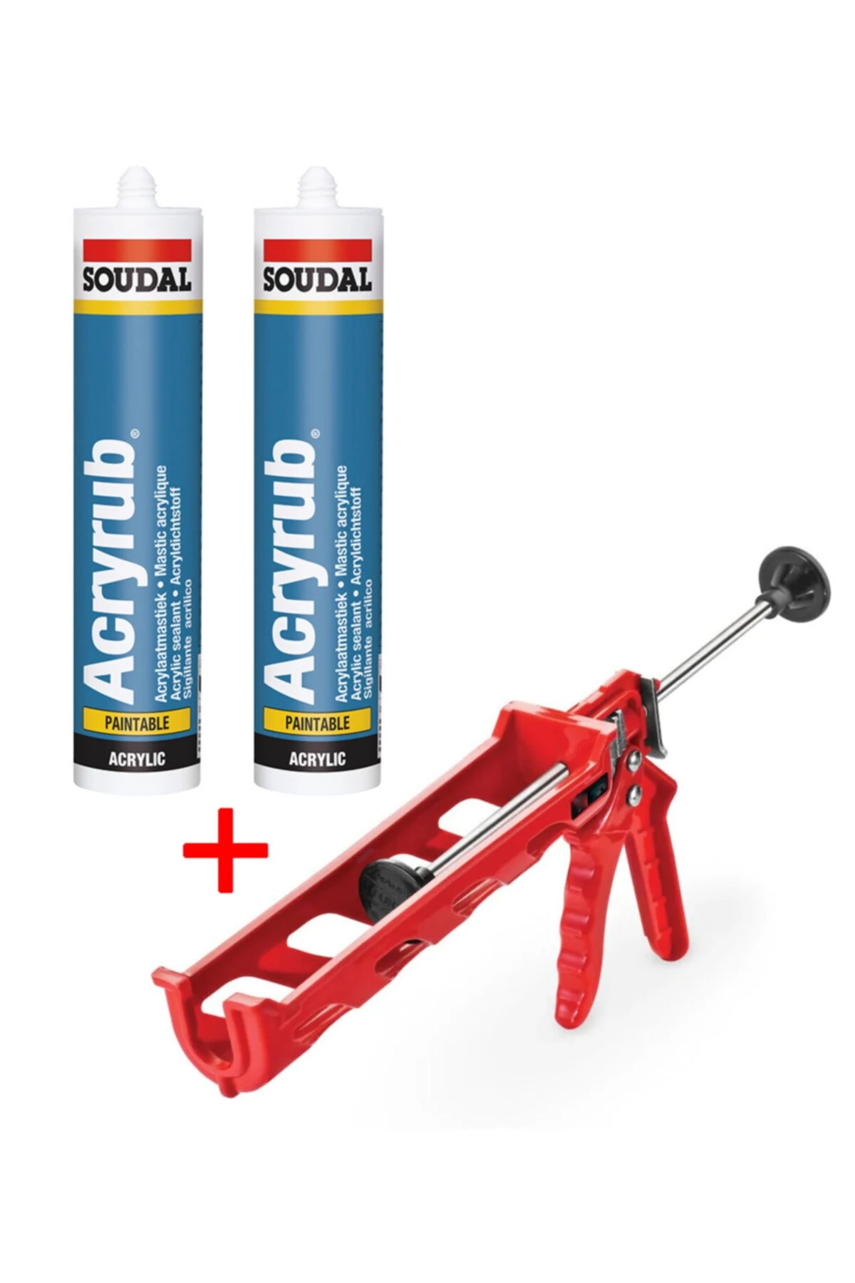 Bej Silikonize Mastik 500 gram 2 Adet + Silikon Tabancası Set