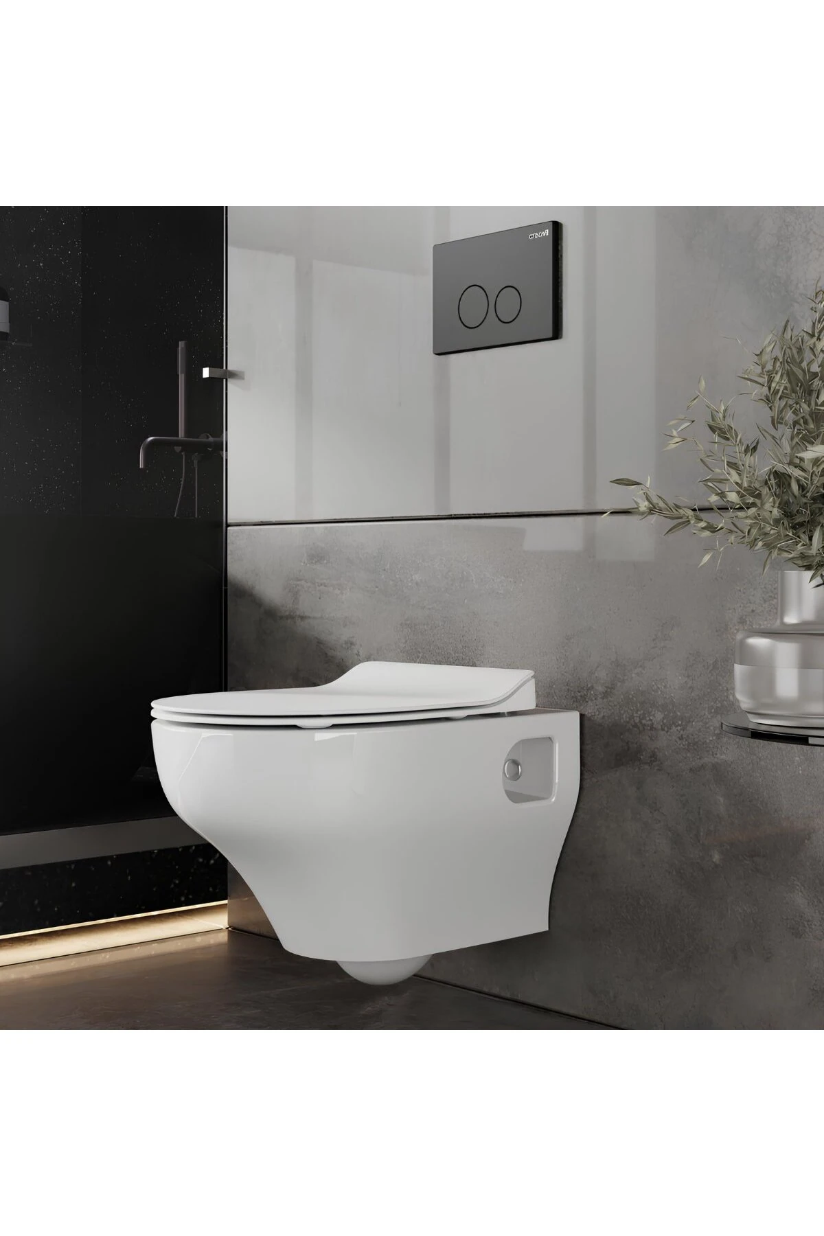 Ness Beyaz Kanalsız Açık Montaj Asma Klozet NS322, Ness Duroplast Yavaş Kapak KC3403