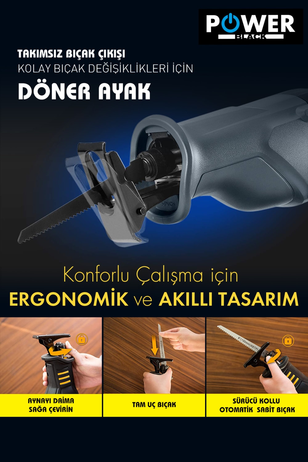 6 Kademe Devir Ayarli Bakir Sargili Kemik Kesme Tilki Kuyruğu Testere Makinesi Mavi