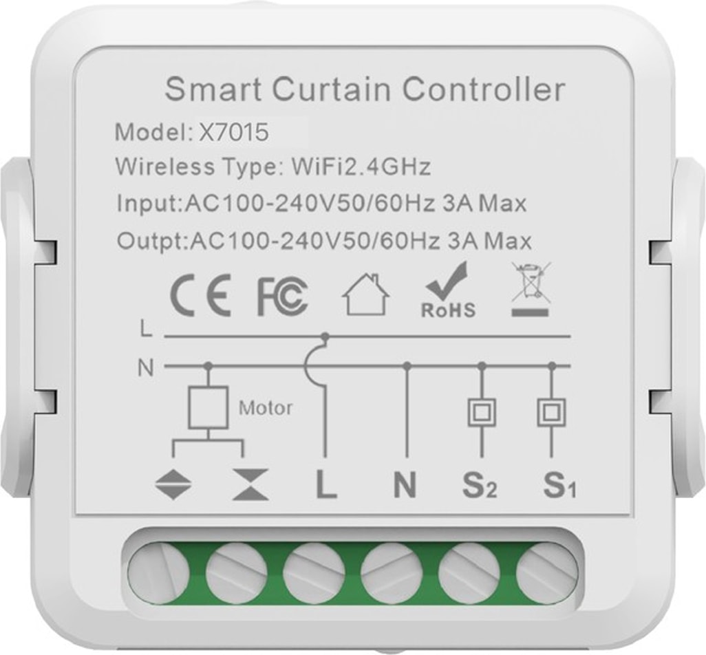 Akıllı Panjur Anahtarı Perde Kontrol Modülü Uygulama Kontrollü (Wi-Fi) Panjur Şalteri Zamanlayıcı Anahtar X7015
