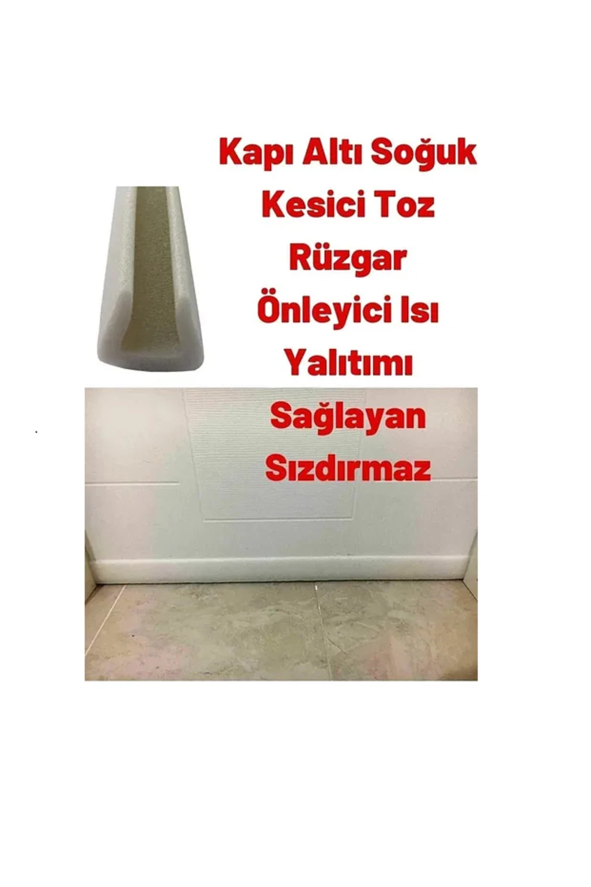 6 Adet Beyaz Geçmeli Kapı Altı Süngeri İzolasyon Soğuk Hava Kesici Toz Önleyici Sünger