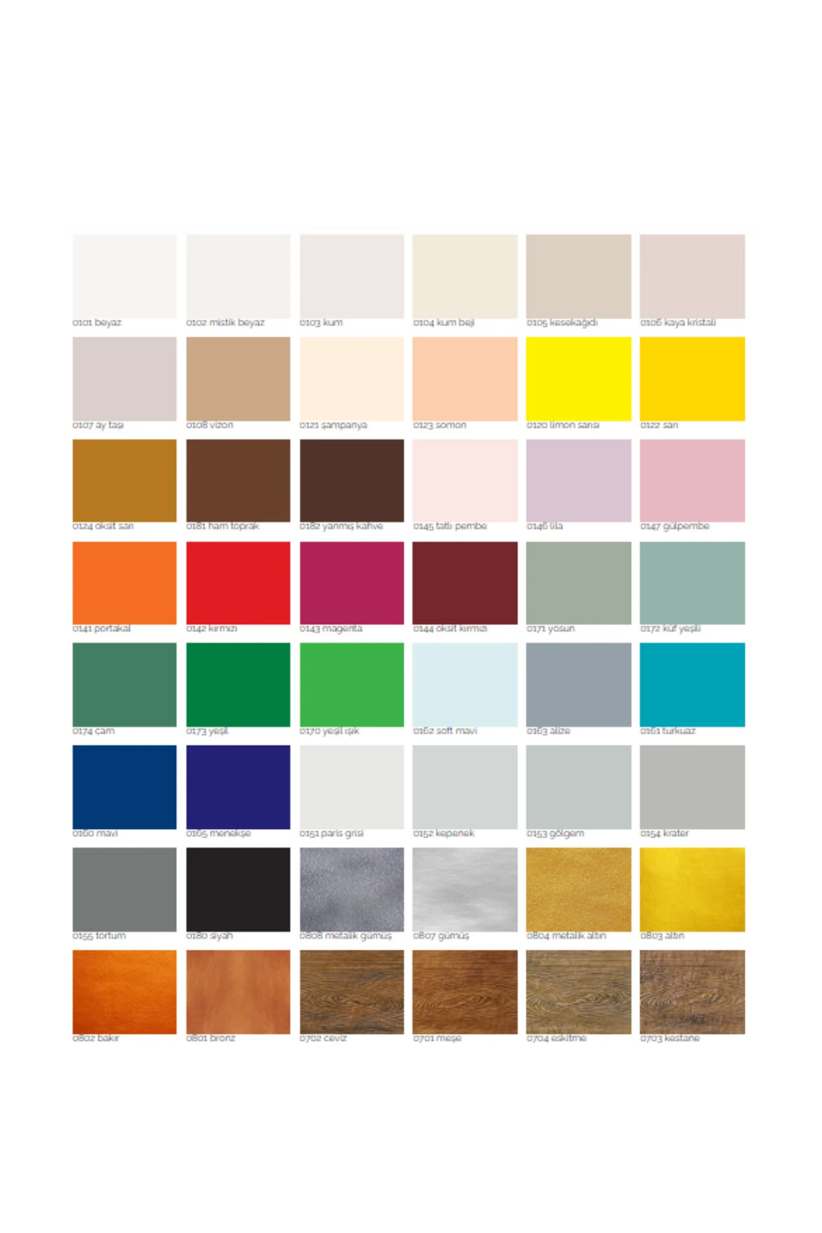 Hobi Boyası Ahşap Renkler