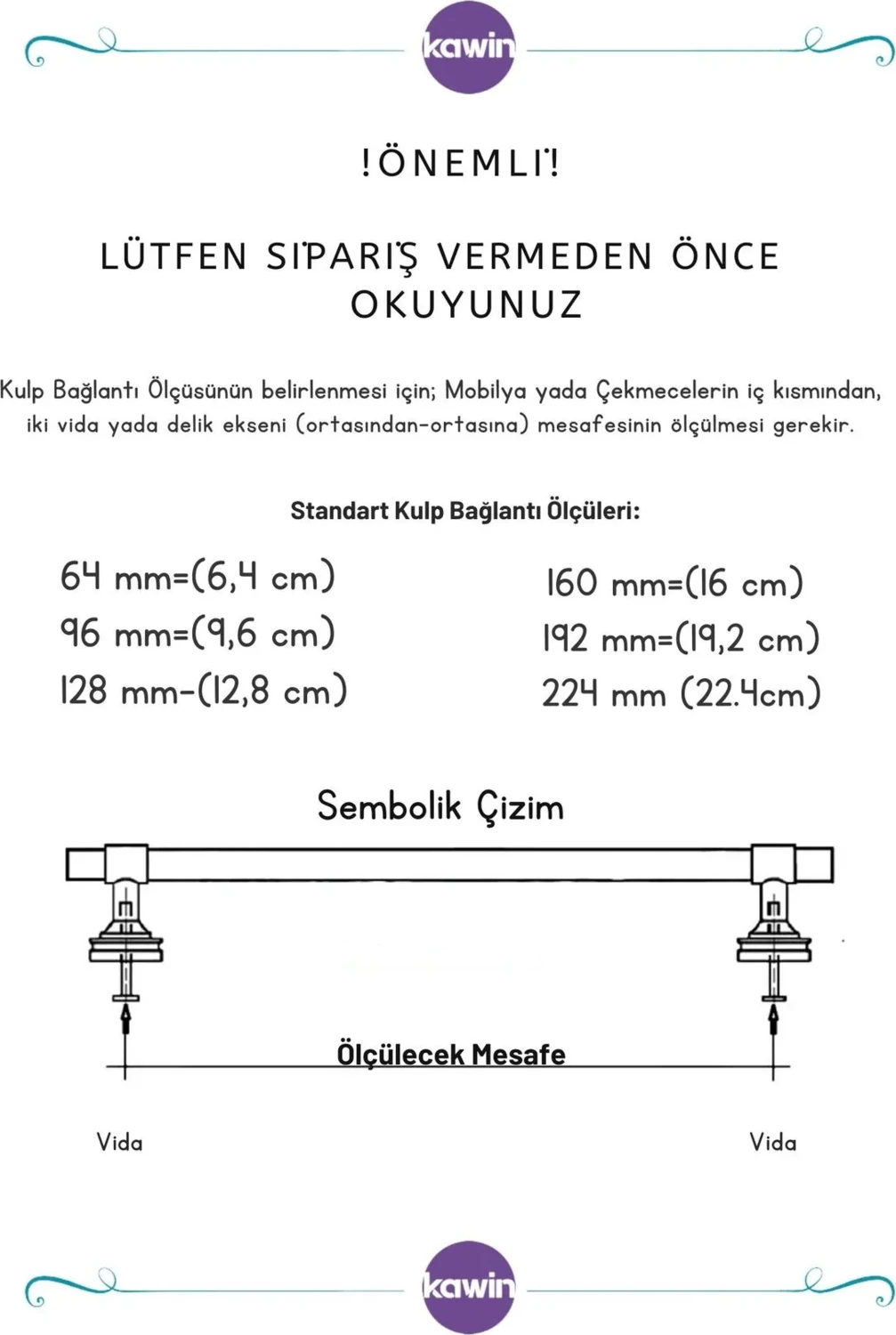 Köprü Mat Metal Kulp 96 mm Vidalı Dolap, Komodin, Vestiyer, Vida Hediye Siyah 9 cm 10 cm uyumlu