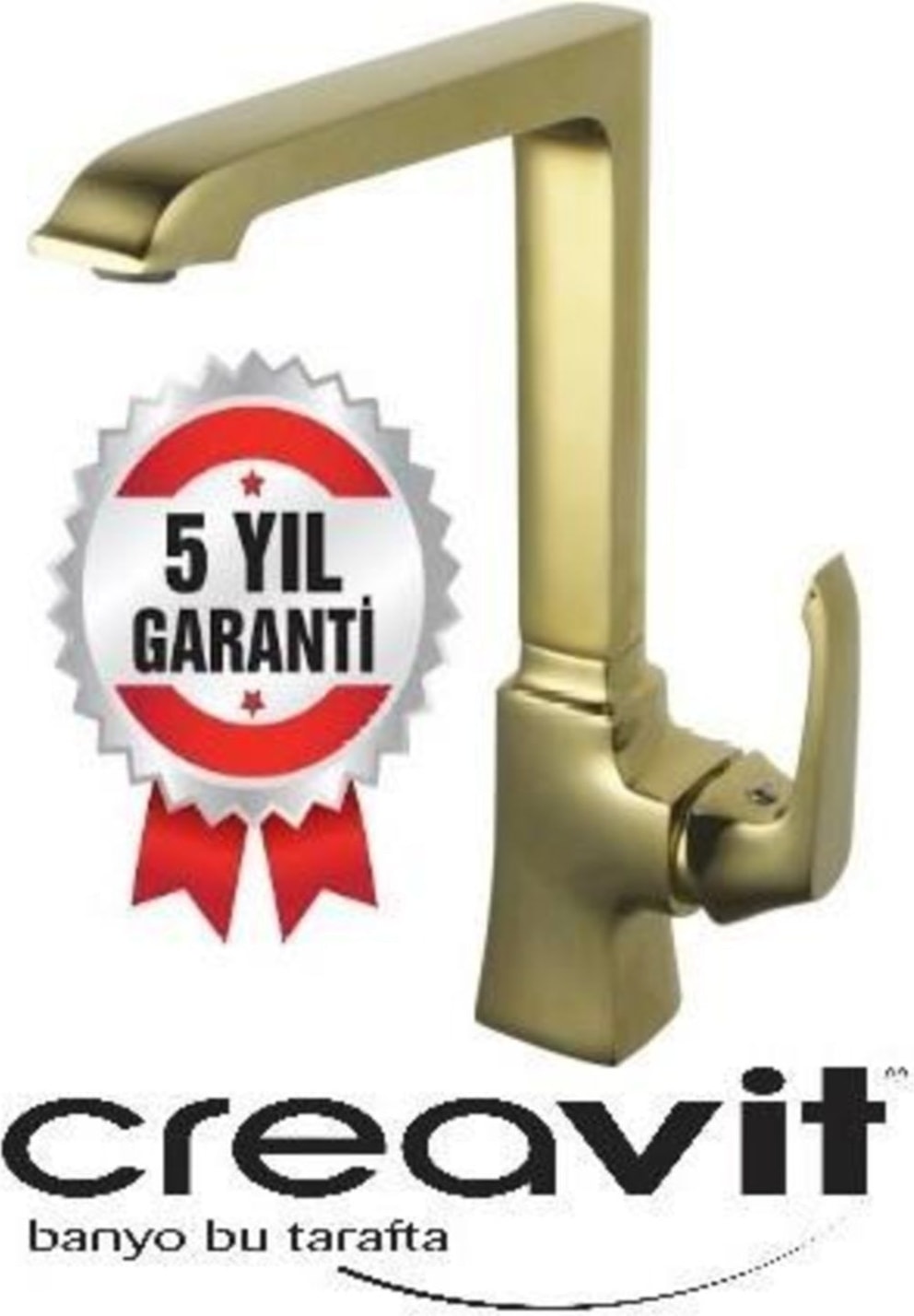 AG8500G Avangart Evye Mutfak Armatürü Bataryası Musluk Altın Gold