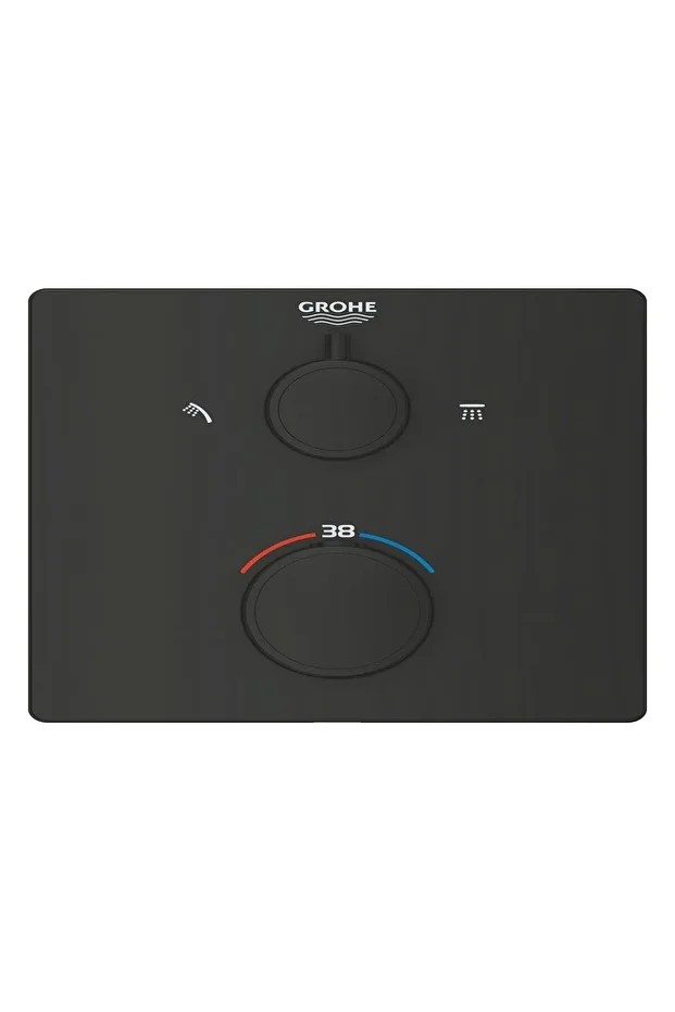 Grohtherm Termostatik Banyo/Duş Bataryası 2 Çıkışlı Divertörlü - 1022092430 Siyah