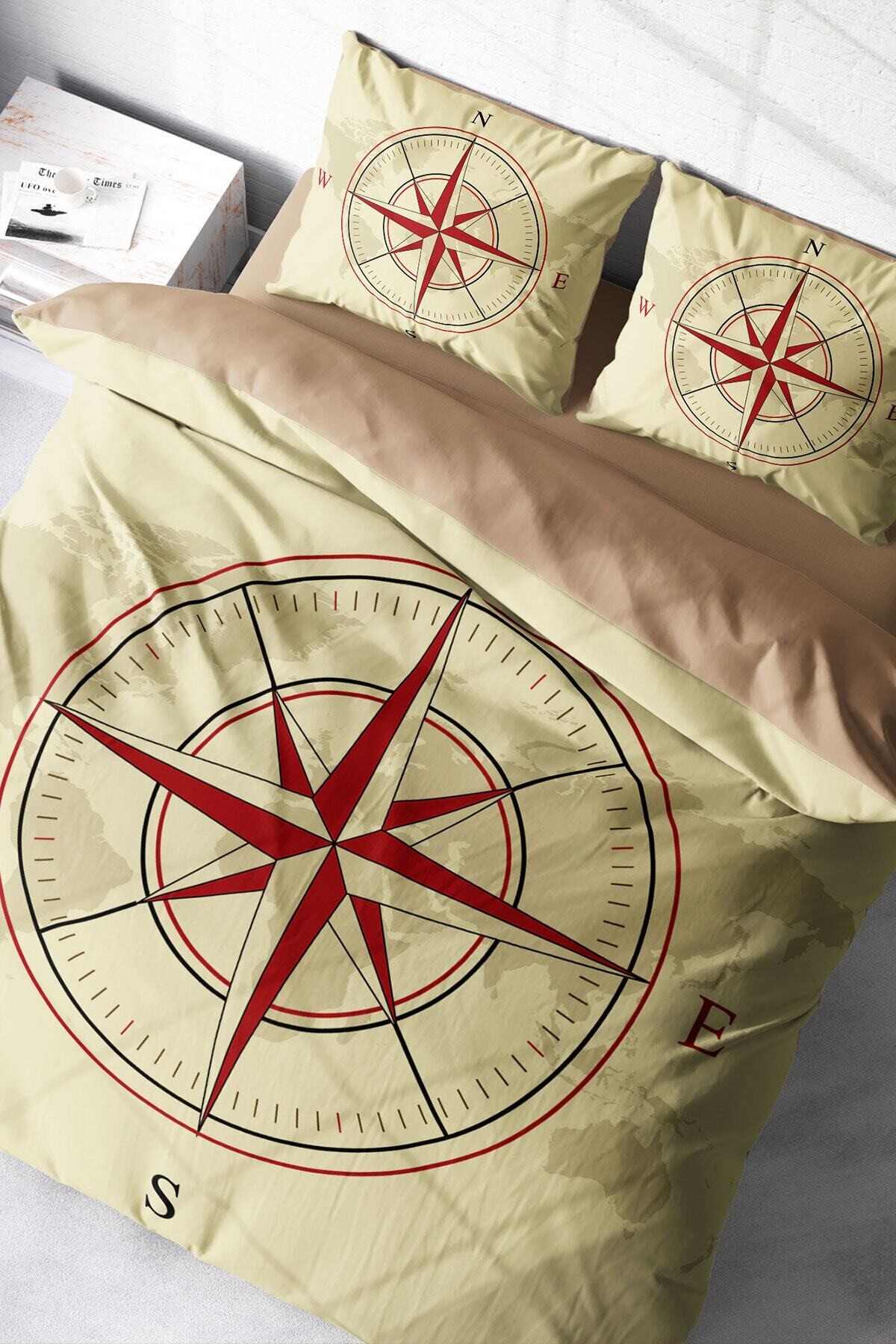 Kıng Sıze Compass Klasik Çift Kişilik Nevresim Takımı 220x240cm
