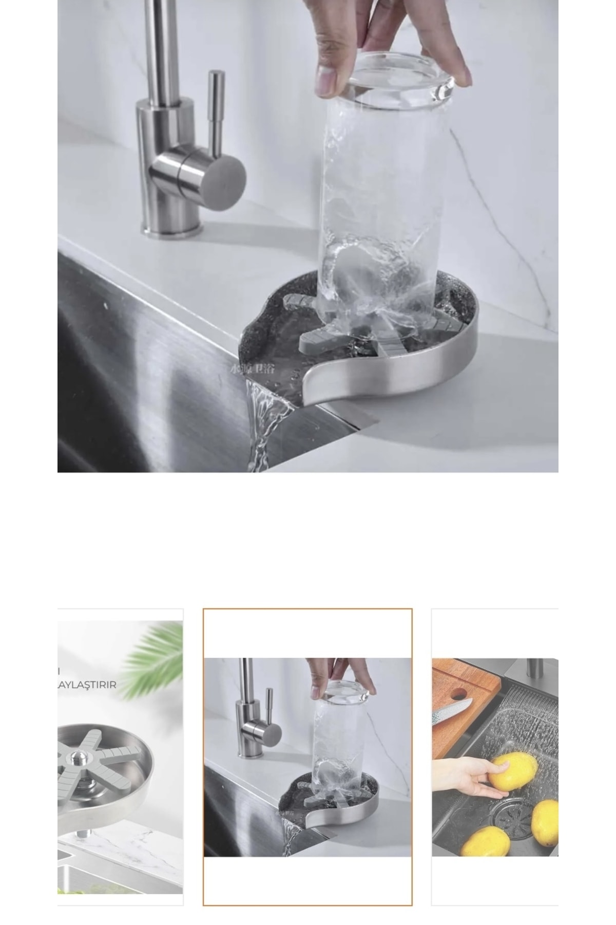 Antrasit Mutfak Evyesi Premium Tasarım Batarya Dahil Set Çok Fonksiyonlu Mutfak Eviyesi