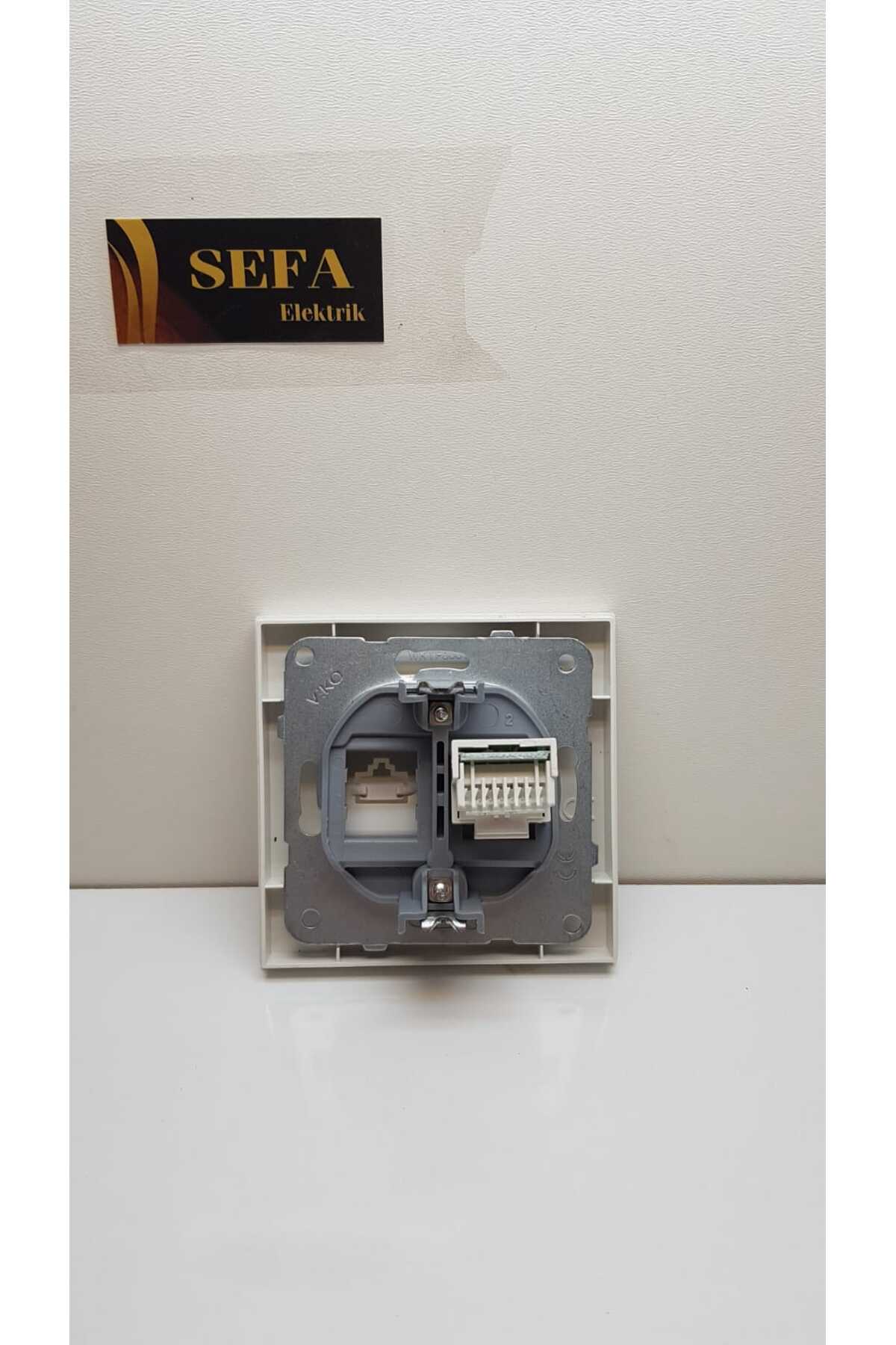 TELEFON PRİZİ NUMERİS ÇERÇEVELİ BEYAZ  KARRE SERİSİ