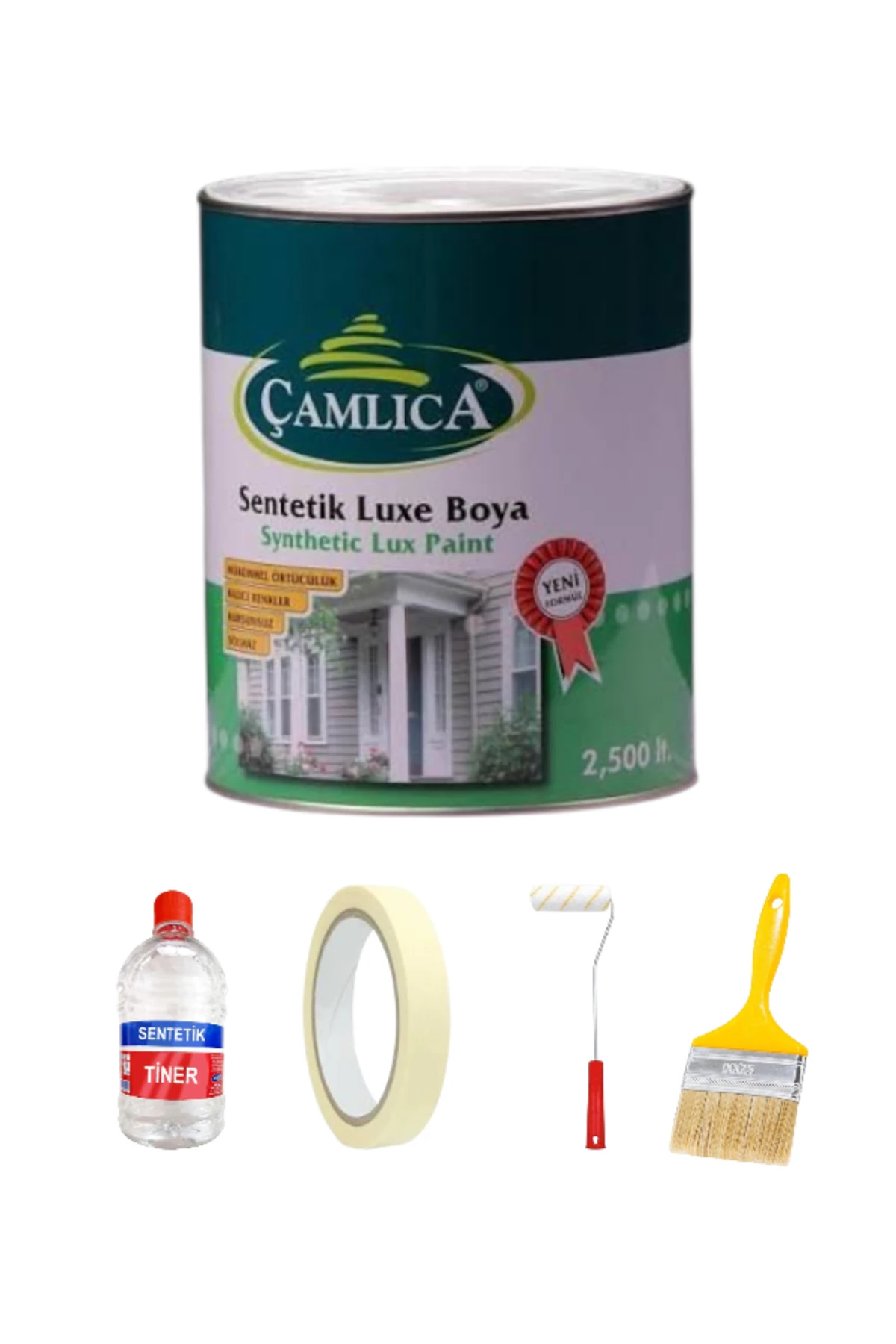 SENTETİK YAĞLI BOYA AHŞAP VE METAL DEMİR BOYA SET BEYAZ 1 KG