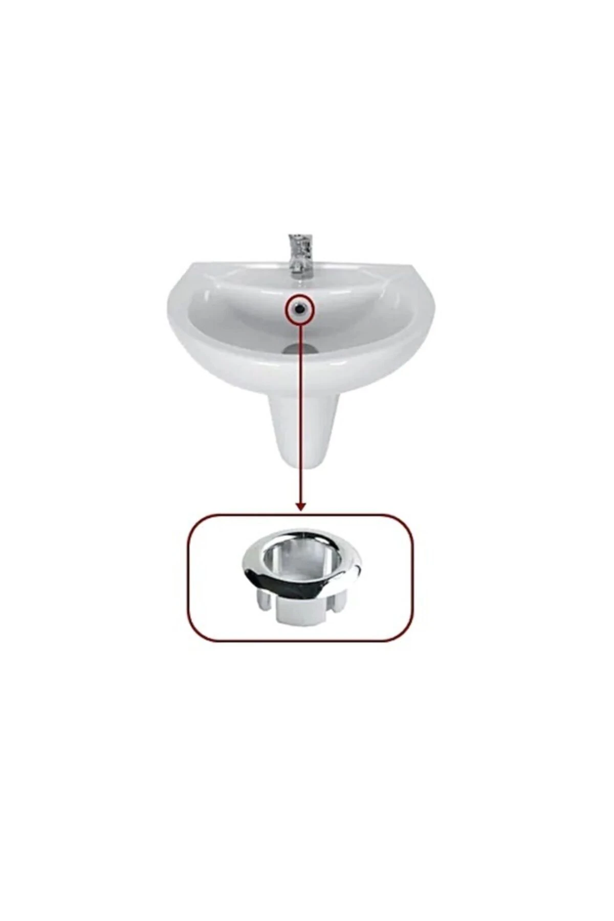 Yt114 Üniversal Lavabo Taşma Delik Yüzüğü Abs Plastik Krom Kaplama