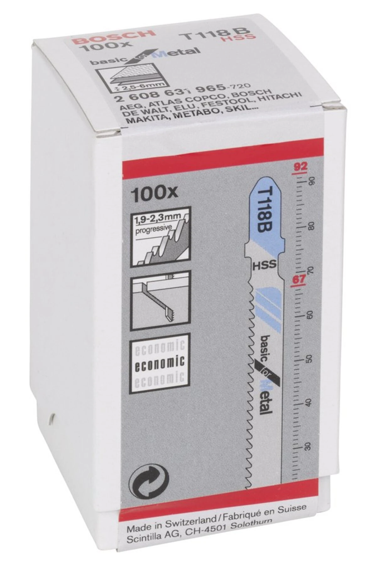 Ekonomik Seri Metal İçin T 118 B Dekupaj Testeresi Bıçağı - 100'Lü Paket