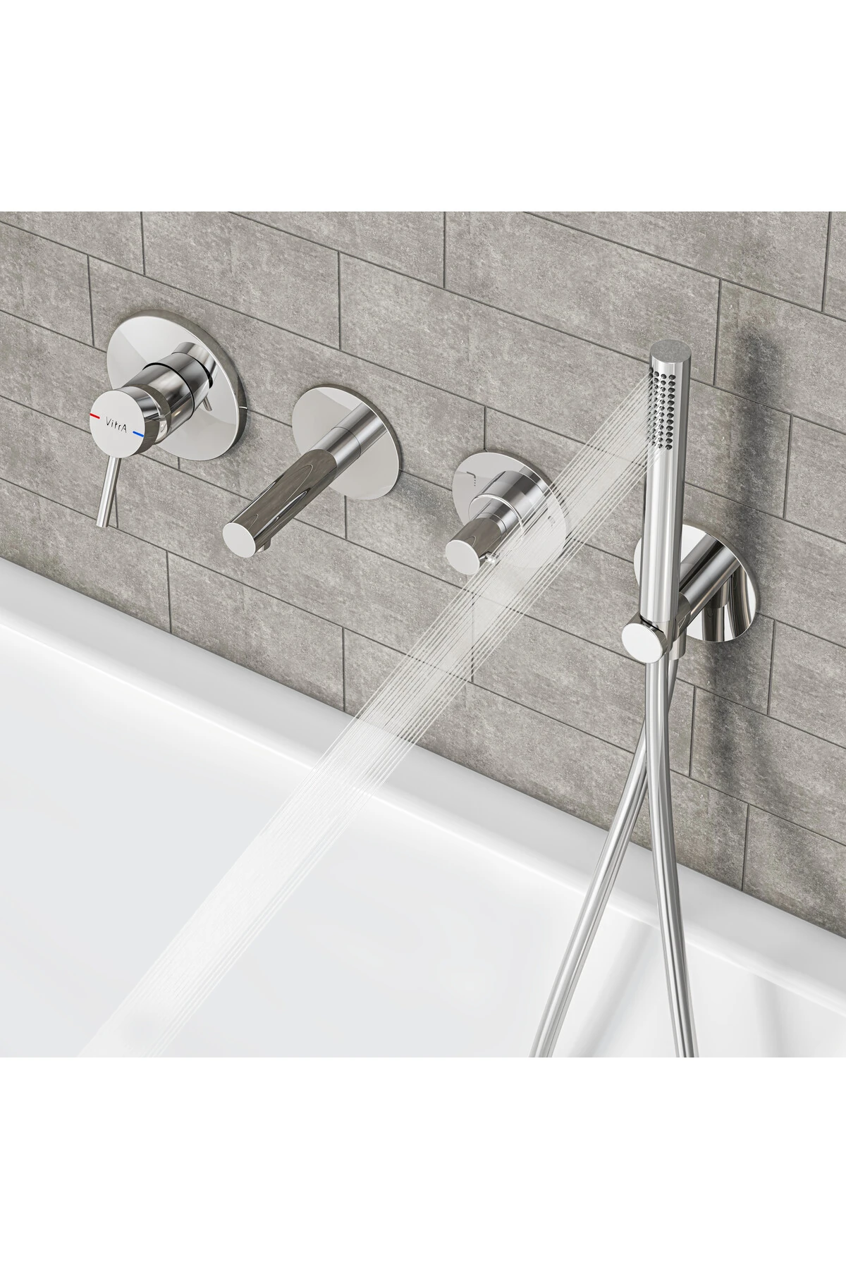 Origin A42621 Ankastre Lavabo Bataryası, Duvardan Kontrol, Sıva Üstü, Krom