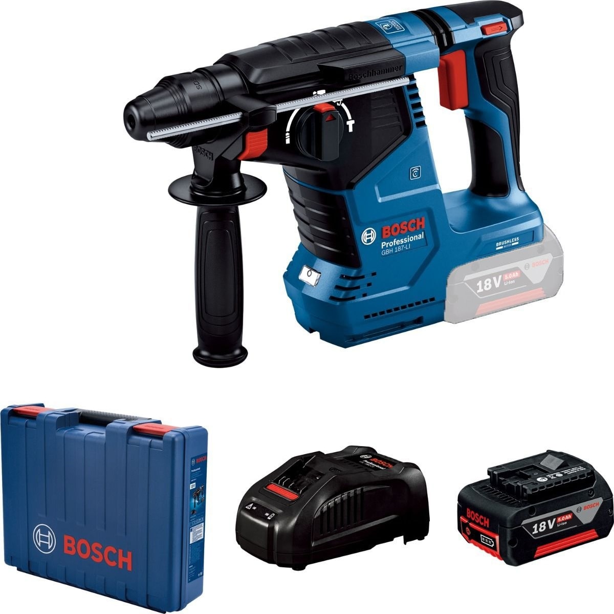 BOSCH Gbh 187 Li Akülü Kırıcı Delici 1X5.0AH 2.4 J