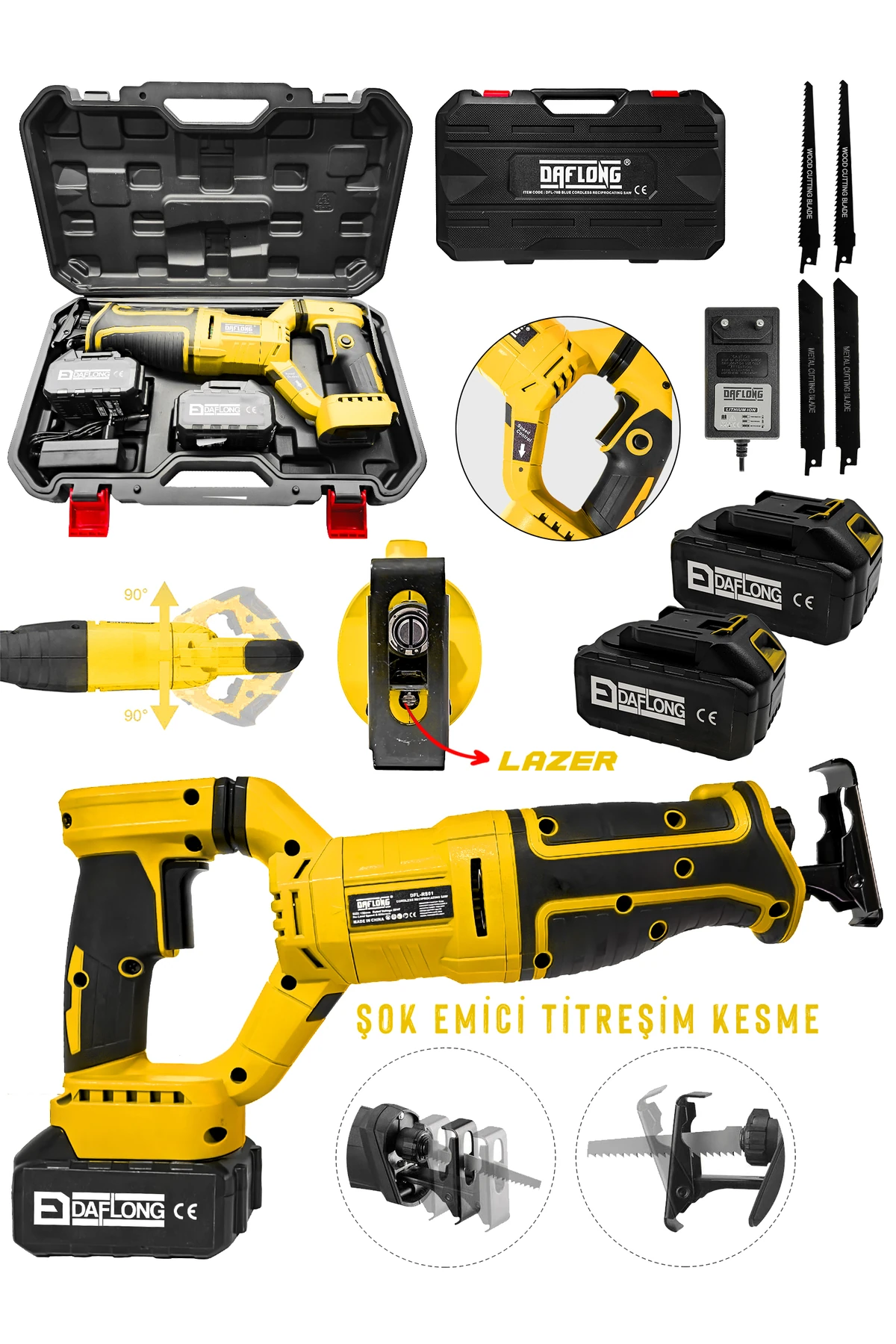 180 DERECE DÖNERLİ ŞARJLI Kömürsüz Çelik Şanzuman Kemik Kesme Tilki Kuyruğu Testere makina-S