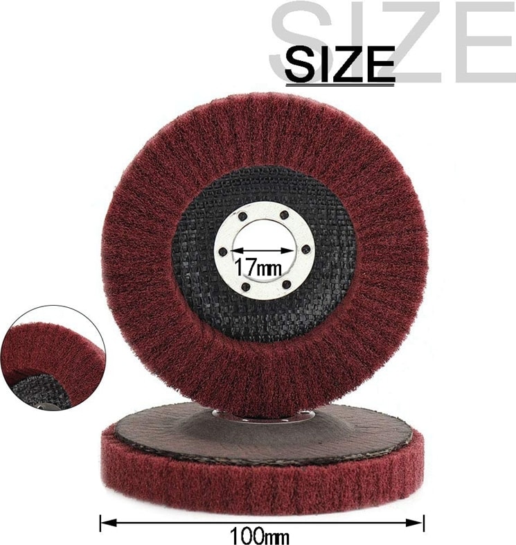 Adet 4 Inç Naylon Fiber Flap Disk Parlatma Taşlama, Açı Öğütücü Için Ovma Pedi Parlatıcı Tekerlek