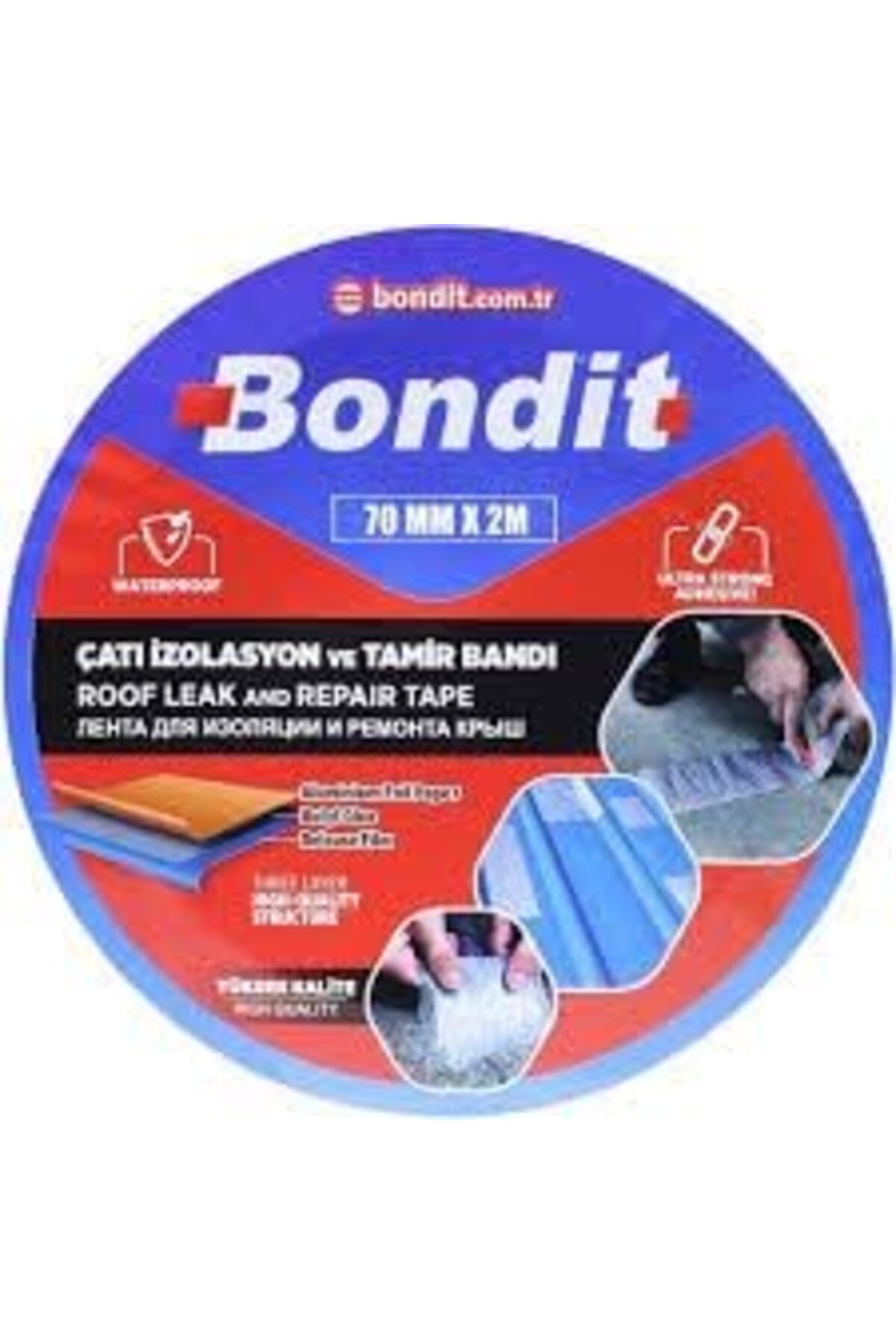OZKUVVET TTKShop Çatı Izolasyon Ses Su Yalıtım Tamir Bandı Çamur Bant 50 mm x 2 metre 395519