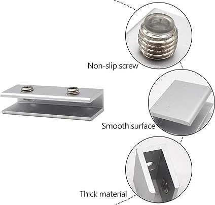 12 Adet Cam Zemin Taşıyıcı, 6-8 mm Raf Tutucu, Cam Tutucu Krom, Alüminyum Alaşım Cam Kelepçe Dikdörtgen 6-8 Mm, Cam ve Ahşap Zeminler Için Sağlam Raf Taşıyıcı