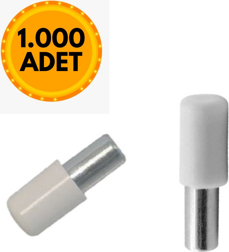 Plastik Başlı Metal Raf Pimi 1000 Adet