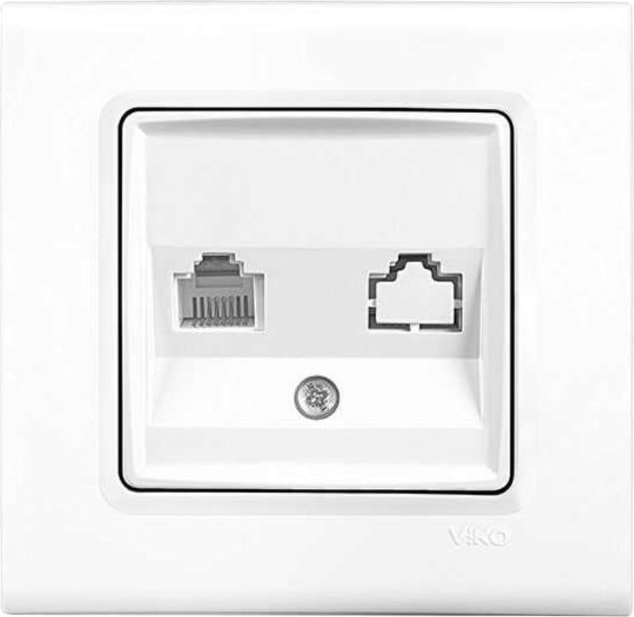 Linnera-Rollina 90440013 Tekli Nümeris Cat3 Mek+Kapak+Çerçeve Beyaz