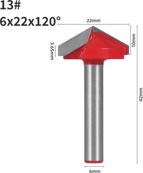 6X22X120 Yusun 3D V Tipi Planya Kesici Bit Yönlendirici Bit Cnc Katı Karbür Kesiciler Ağaç Işleme Freze Kesicisi Ahşap Bit Yüz Mill (Yurt Dışından)