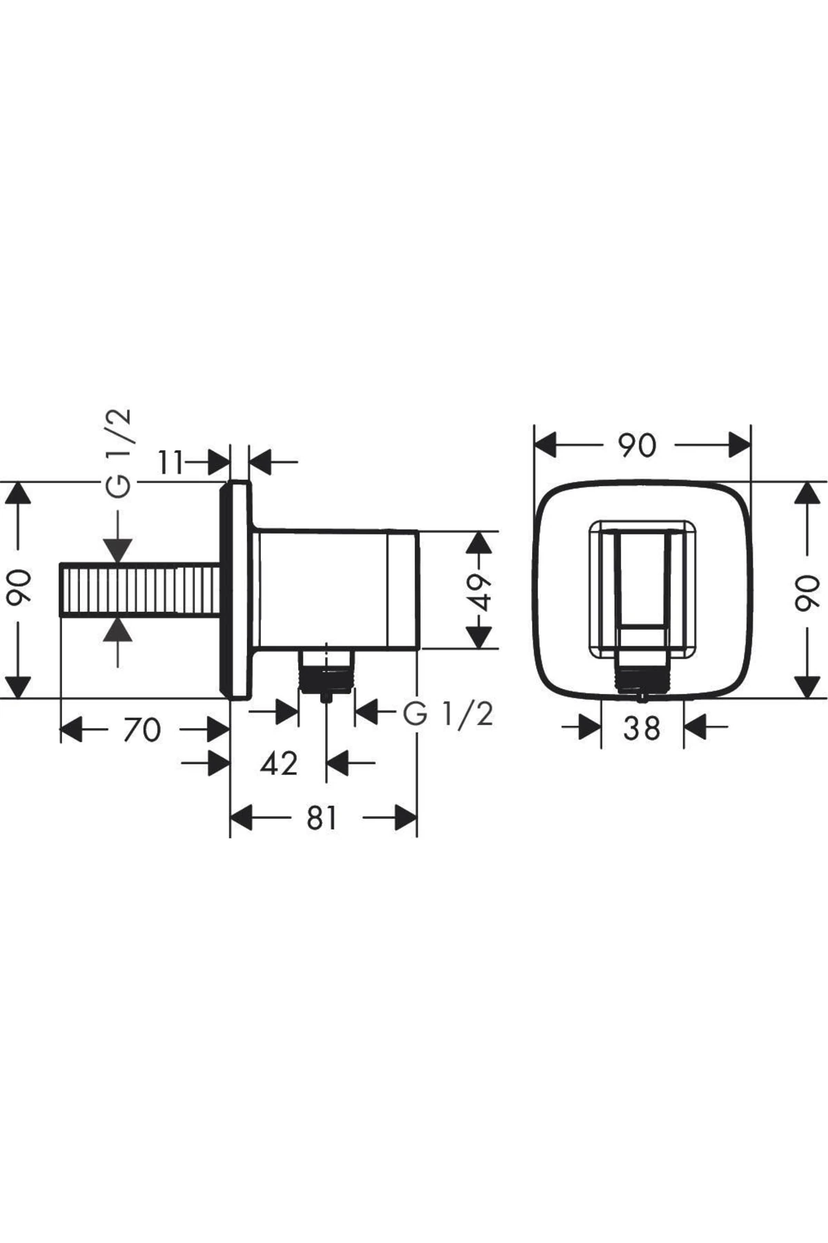 Fixfit Q Duş Çıkış Dirseği Mat Siyah 26887670