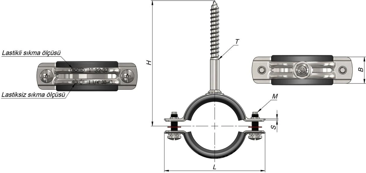Trifonlu Boru Kelepçesi 3/4