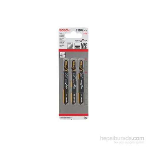 BOSCH - Inox (Paslanmaz Çelik) İçin Özel T 118 Ehm Dekupaj Testeresi Bıçağı - 3'Lü Paket