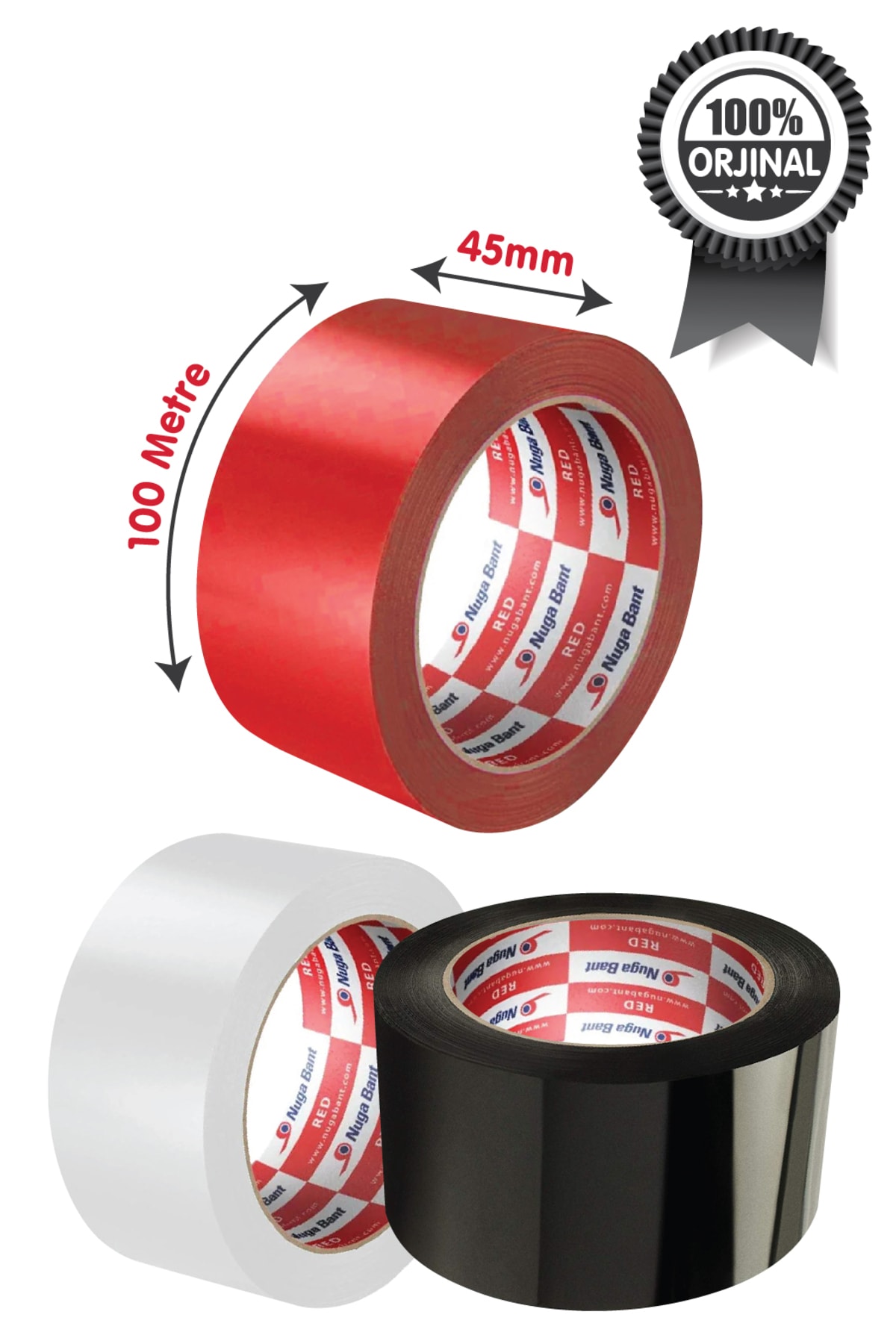 NUGA Koli Bandı 45mm.x100Metre 6Adet Karışık Renkli