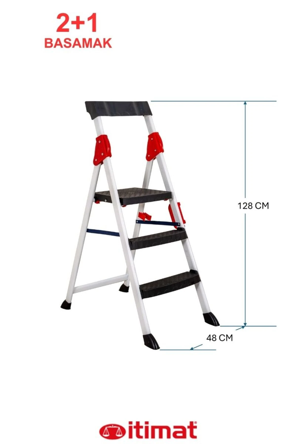 Extreme Kaliteli 2+1 Plastik Basamaklı Merdiven Hafif, Kolay Taşınabilir Ev Tipi, Mutfak ve İş