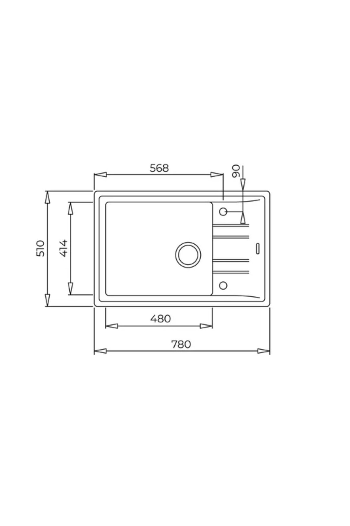 Stone 60 S-tg Tek Gözlü Tezgah Üstü Beyaz Granit Evye
