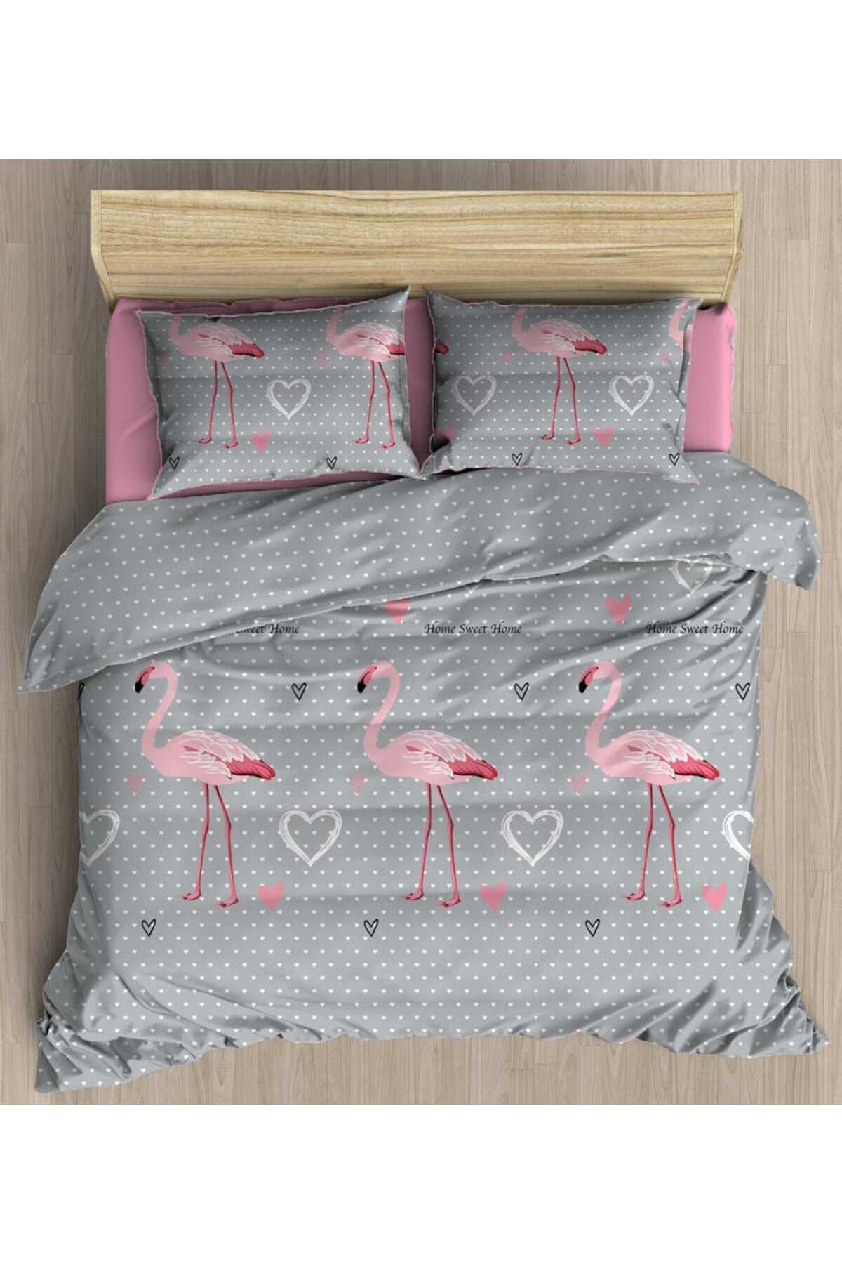 SET -Flamingo desenli battal boy nevresim Seti