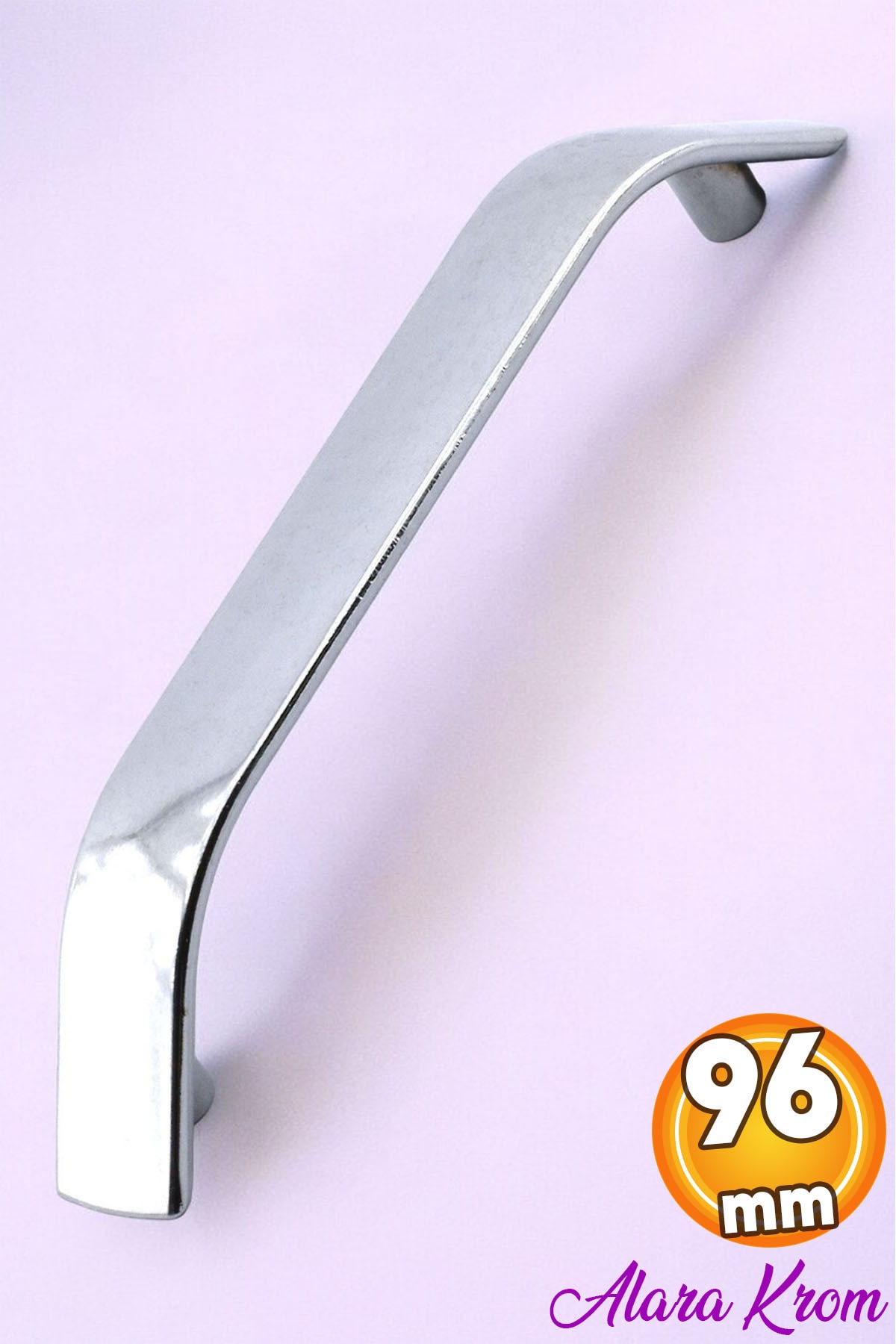 BADEM10 Alara (96 MM - 9.6 CM) Mobilya Mutfak Çekmece Dolabı Dolap Kulpları Kulpu Kulbu Krom Renk Metal
